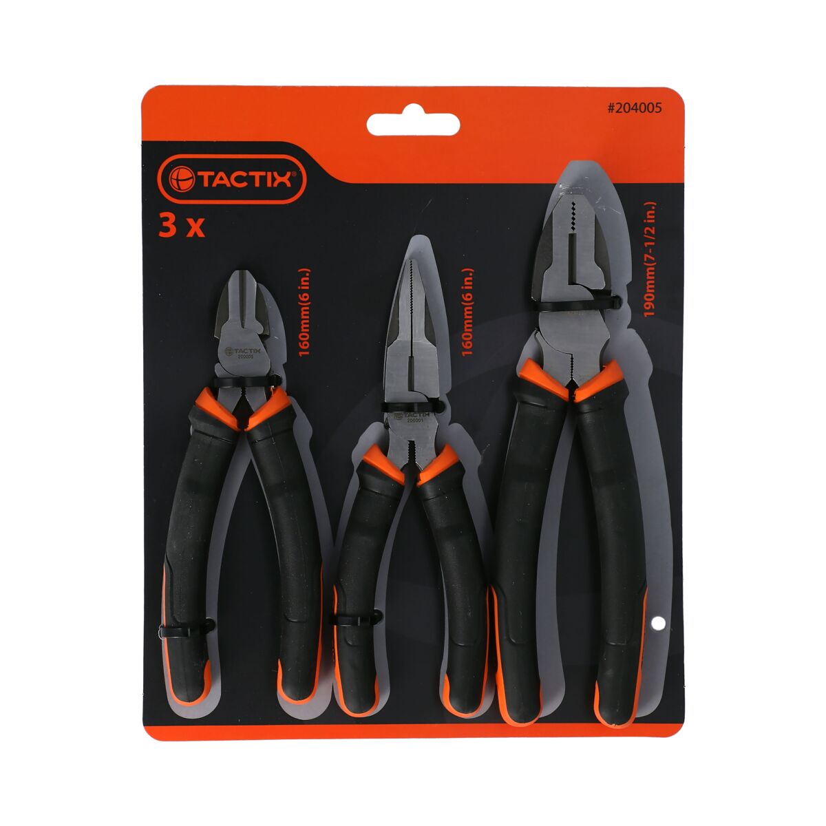 Tactix 204005 3-Piece Pliers Set